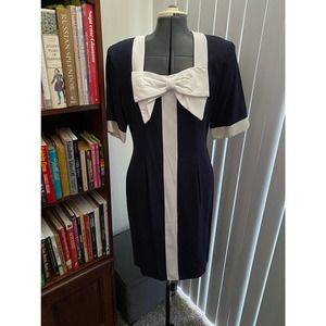 Vintage Navy Bow Dress